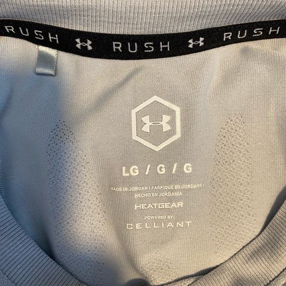 Under Armour Rush - Heat-gear Gym Workout Silver T-Shirt - Picture 4 of 5